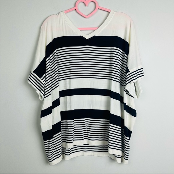 CAbi Blue and White Boxy Sailor Tee Size Large - Picture 5 of 7